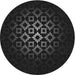 Square Machine Washable Transitional Black Rug, wshpat217