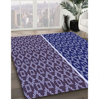 Patterned Denim Dark Blue Rug, pat218blu