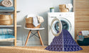 Machine Washable Transitional Denim Dark Blue Rug in a Washing Machine, wshpat218blu