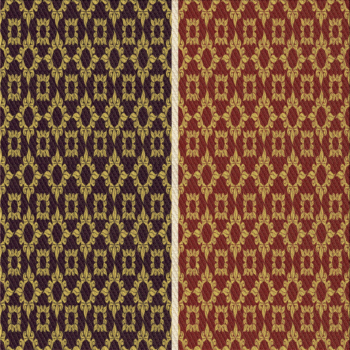 Round Patterned Deep Red Rug, pat218brn