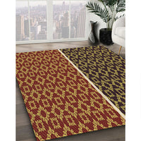 Patterned Deep Red Rug, pat218brn