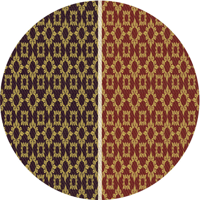 Square Patterned Deep Red Rug, pat218brn