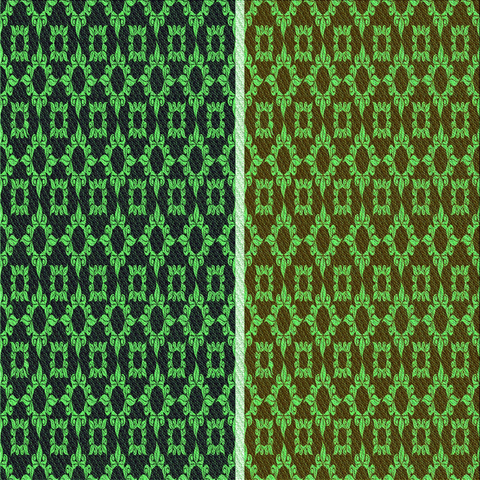 Round Patterned Midnight Gray Rug, pat218grn