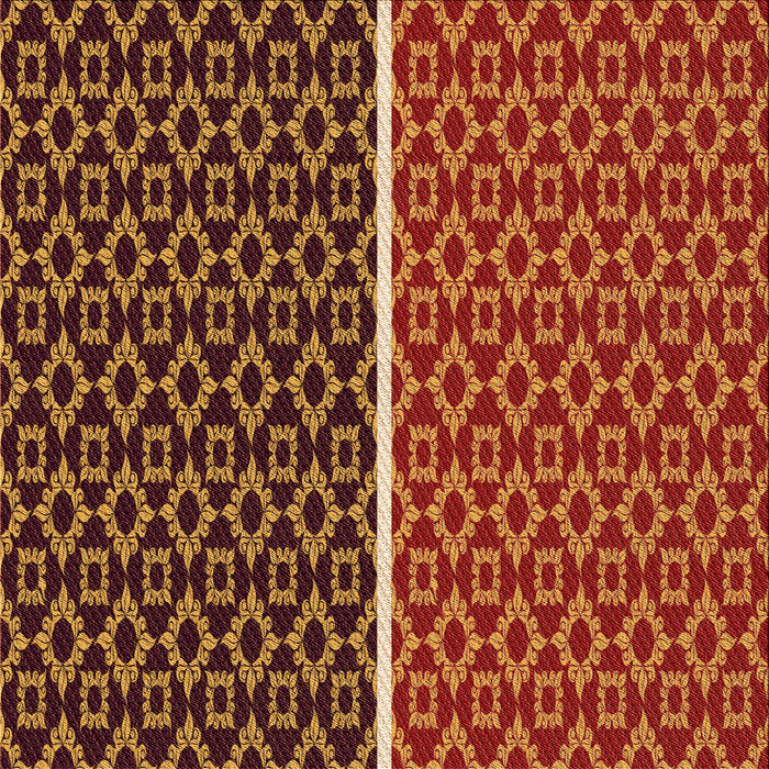 Round Patterned Cranberry Red Rug, pat218org