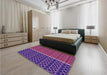 Patterned Purple Rug in a Bedroom, pat218pur