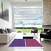 Square Patterned Purple Rug in a Living Room, pat218pur