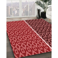 Patterned Red Rug, pat218rd