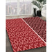 Patterned Red Rug in Family Room, pat218rd