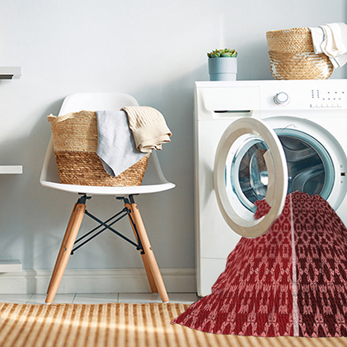 Machine Washable Transitional Red Rug in a Washing Machine, wshpat218rd