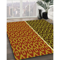 Patterned Crimson Red Rug, pat218yw