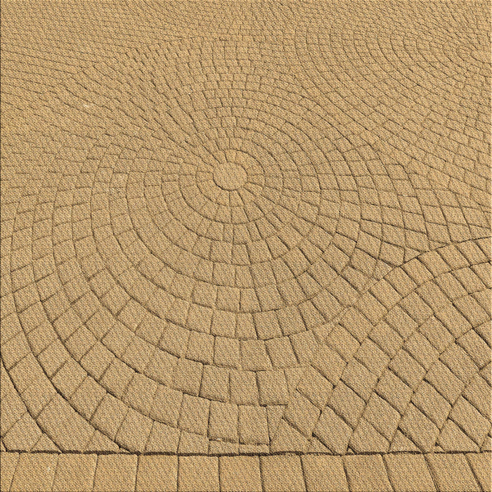 Round Patterned Orange Rug, pat2180brn