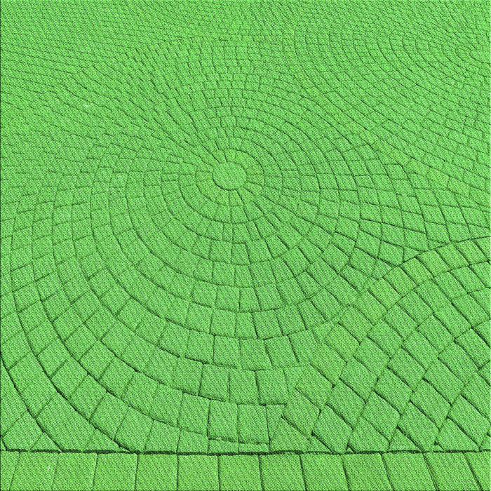 Round Machine Washable Transitional Emerald Green Rug, wshpat2180grn