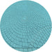 Square Patterned Bright Turquoise Blue Rug, pat2180lblu