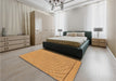 Patterned Orange Rug in a Bedroom, pat2180org