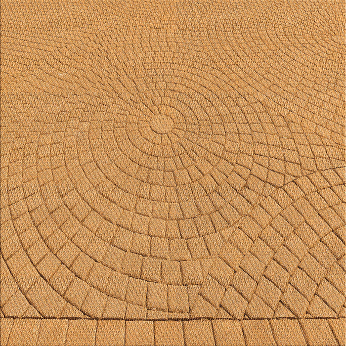 Round Patterned Orange Rug, pat2180org