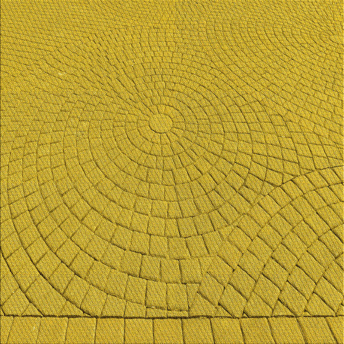 Round Patterned Dark Golden Brown Rug, pat2180yw