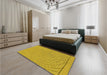 Patterned Dark Golden Brown Rug in a Bedroom, pat2180yw