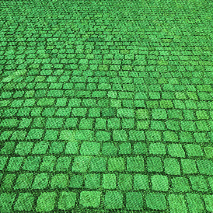 Round Patterned Green Rug, pat2181grn