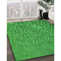 Patterned Green Rug, pat2181grn