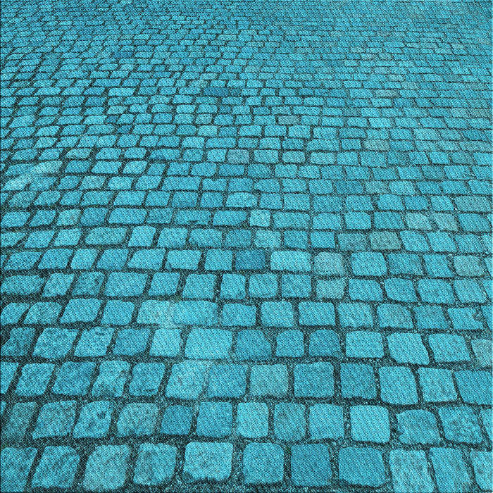 Round Patterned Dark Cyan Green Rug, pat2181lblu