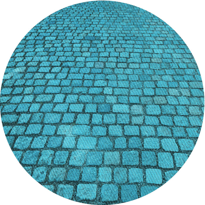 Square Patterned Dark Cyan Green Rug, pat2181lblu