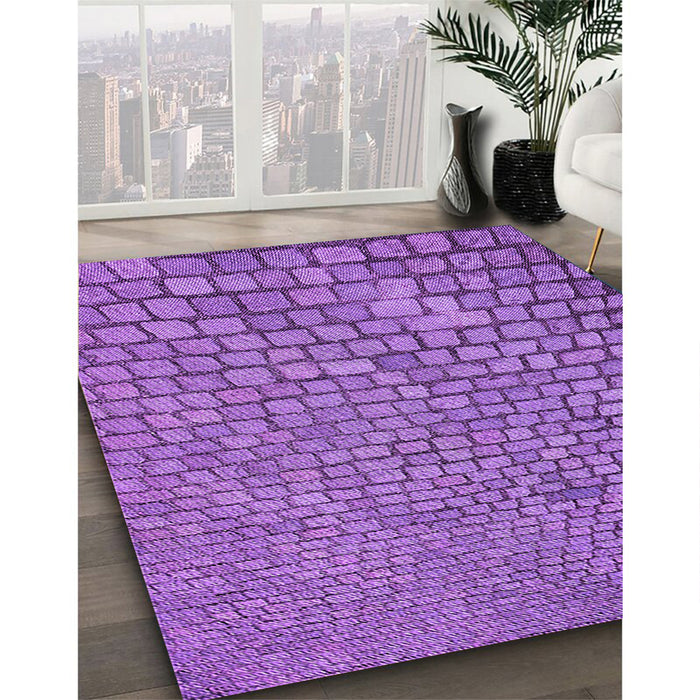 Machine Washable Transitional Purple Rug in a Family Room, wshpat2181pur