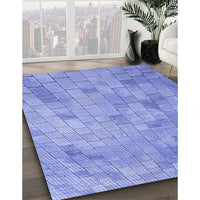 Patterned Sky Blue Rug, pat2182blu