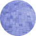 Square Patterned Sky Blue Rug, pat2182blu