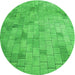 Square Machine Washable Transitional Neon Green Rug in a Living Room, wshpat2182grn