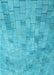 Machine Washable Transitional Dark Turquoise Green Rug, wshpat2182lblu