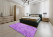 Patterned Violet Purple Rug in a Bedroom, pat2182pur