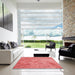 Machine Washable Transitional Fire Red Rug in a Kitchen, wshpat2182rd