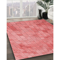 Patterned Fire Red Rug, pat2182rd