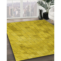 Patterned Dark Golden Brown Rug, pat2182yw