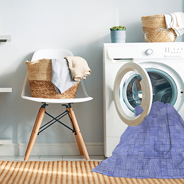 Machine Washable Transitional Sky Blue Rug in a Washing Machine, wshpat2183blu