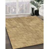 Patterned Yellow Orange Rug, pat2183brn