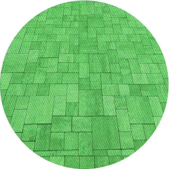 Square Patterned Neon Green Rug, pat2183grn