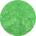 Square Patterned Neon Green Rug, pat2183grn