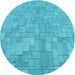 Square Machine Washable Transitional Dark Turquoise Green Rug in a Living Room, wshpat2183lblu