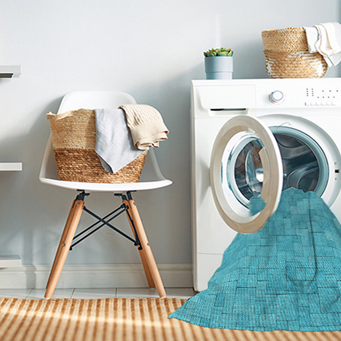 Machine Washable Transitional Dark Turquoise Green Rug in a Washing Machine, wshpat2183lblu