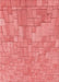 Machine Washable Transitional Fire Red Rug, wshpat2183rd