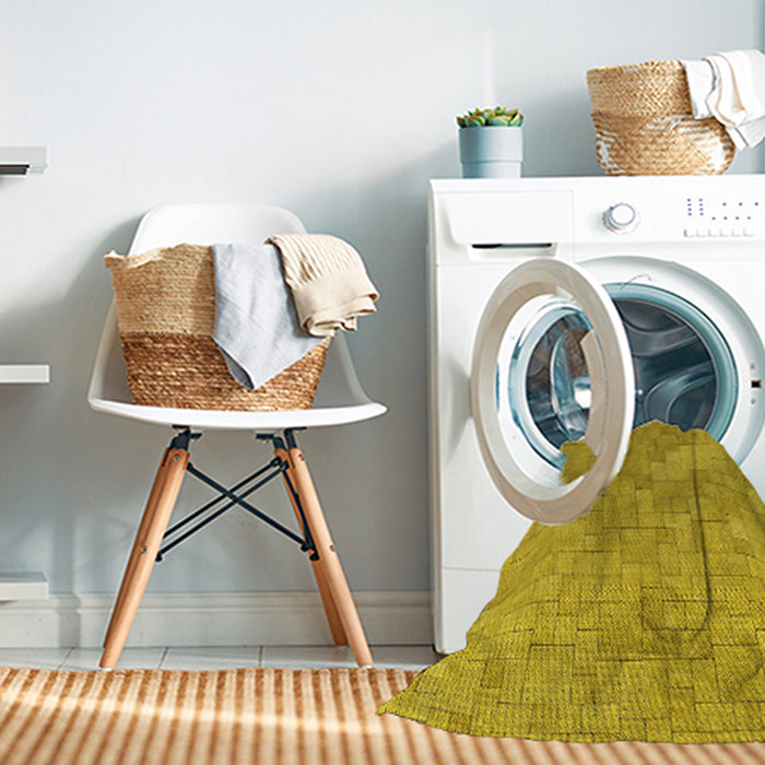 Machine Washable Transitional Dark Golden Brown Rug in a Washing Machine, wshpat2183yw