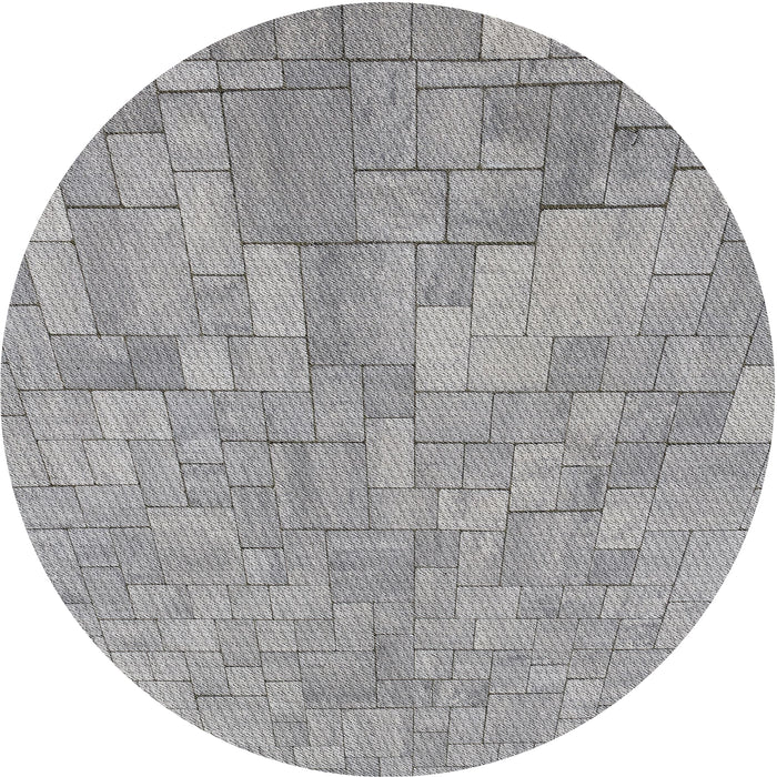 Sideview of Patterned Smokey Gray Novelty Rug, pat2183