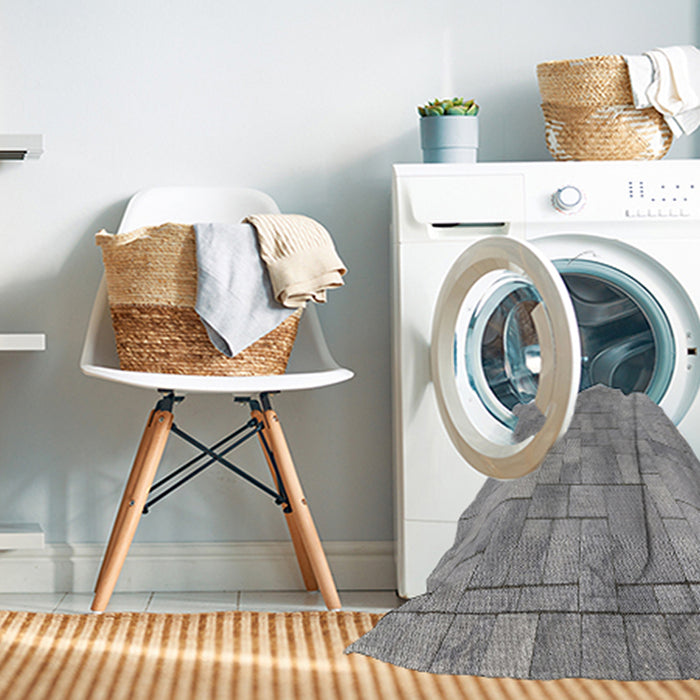 Machine Washable Transitional Smokey Gray Rug in a Washing Machine, wshpat2183