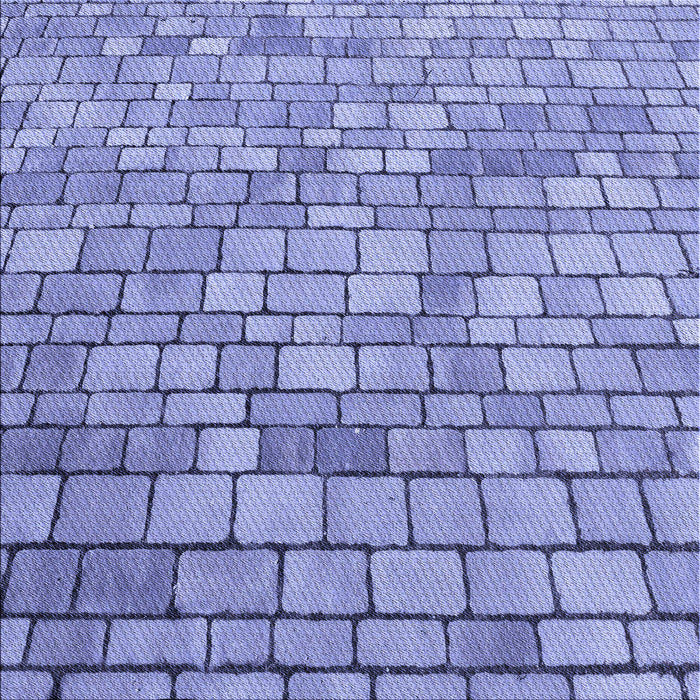 Round Patterned Slate Blue Rug, pat2184blu