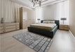 Patterned Ash Gray Rug in a Bedroom, pat2184gry