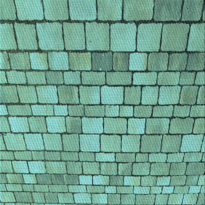 Patterned Turquoise Green Rug, pat2184lblu