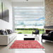 Machine Washable Transitional Red Rug in a Kitchen, wshpat2184rd