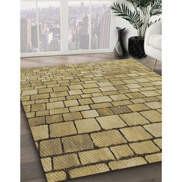 Patterned Oak Brown Novelty Rug in Family Room, pat2184