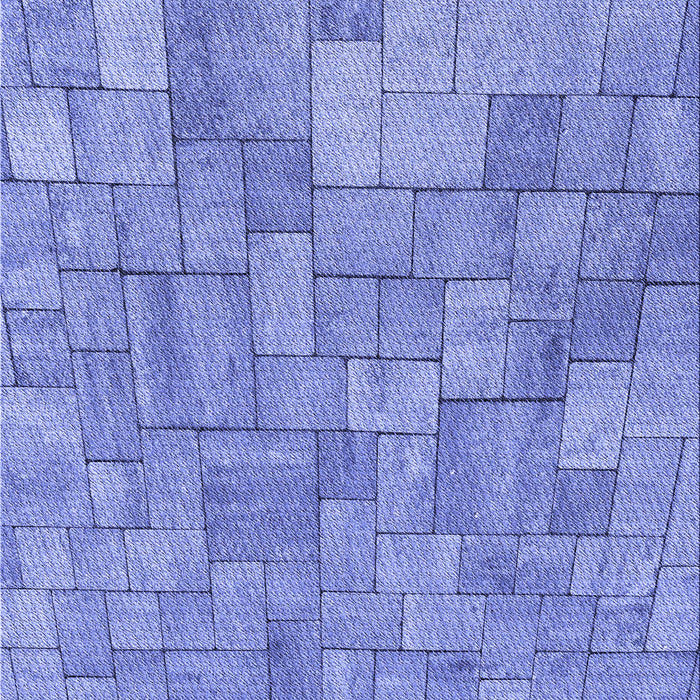 Machine Washable Transitional Denim Blue Rug, wshpat2185blu